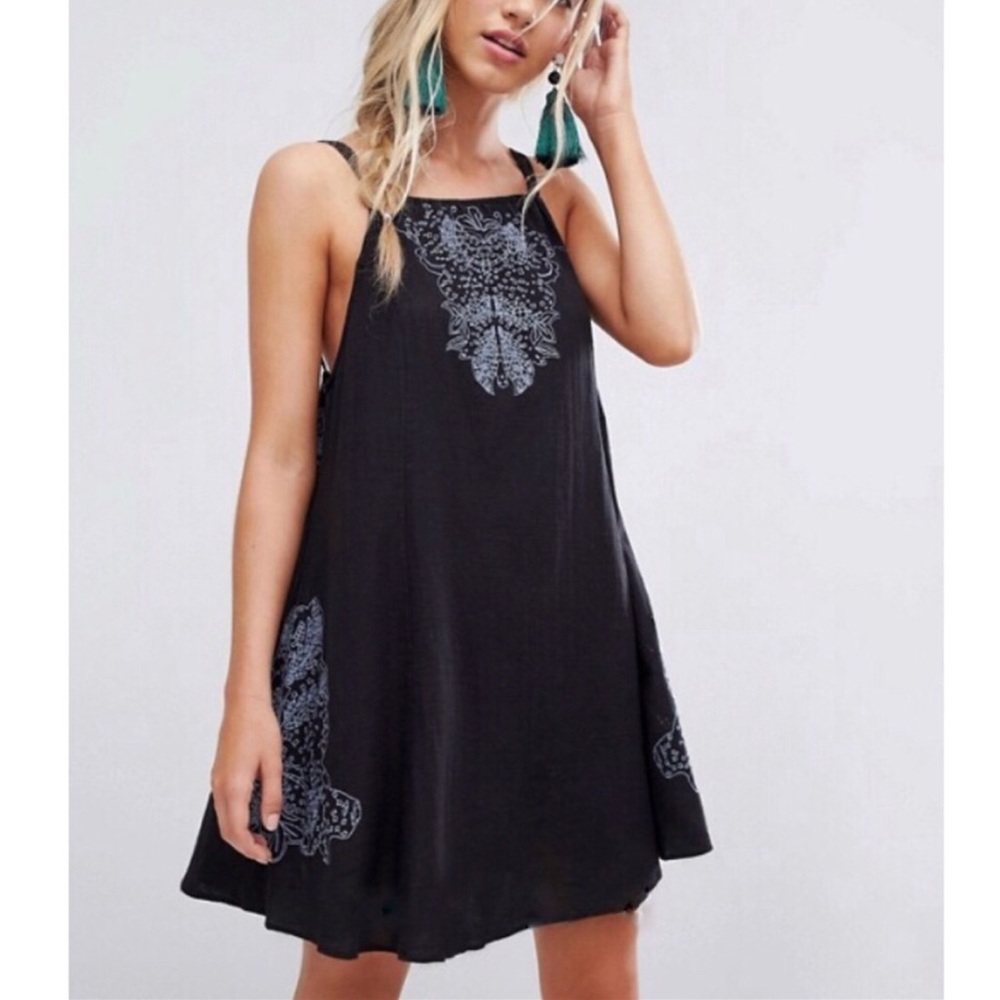 Free People Embroidered Slip Dress